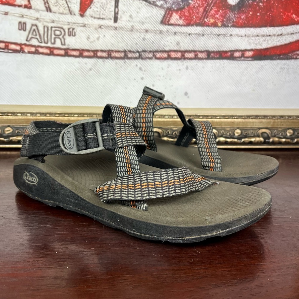 Chaco Men's Z/1 Classic Hiking Sandal Size 12 Grey Black Orange Shoes